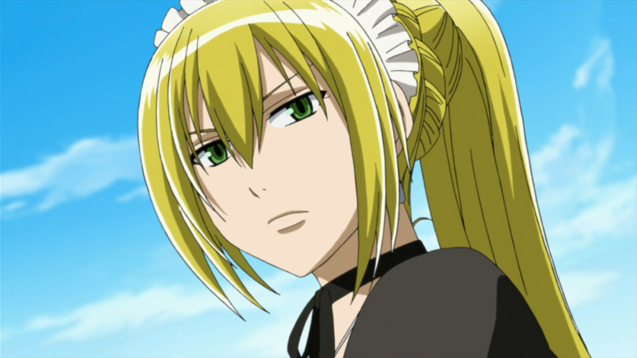 The anime character Yolda is a teen with to chest length blonde / yellow ha...